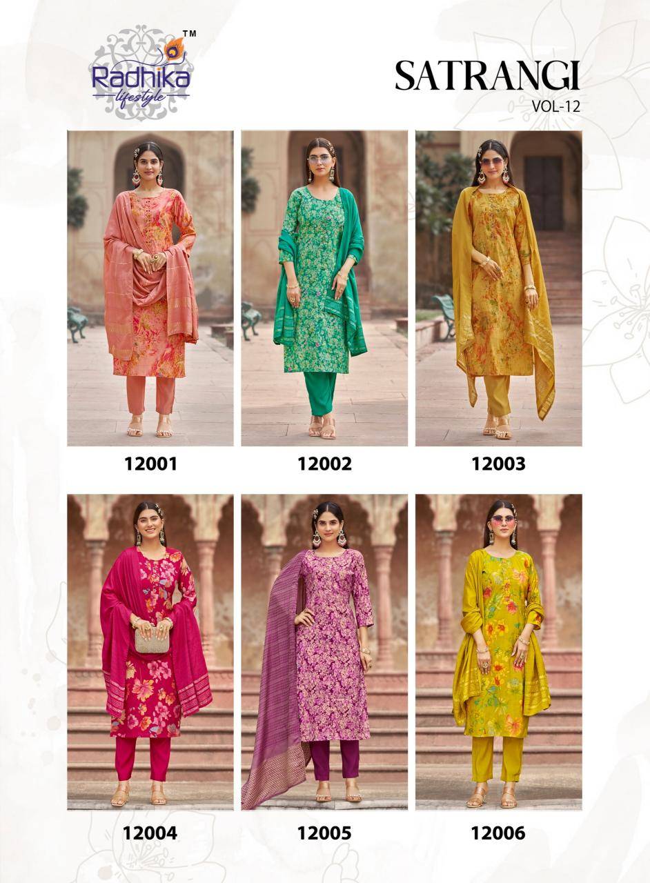 Radhika lifestyle satrangi vol 12  Ladies kurti wholesale market in Mumbai